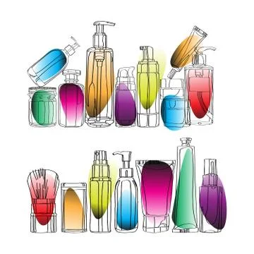 Set of cosmetics Stock Illustration