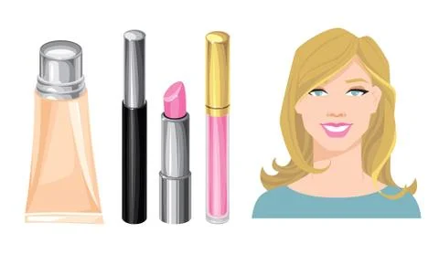 Set of cosmetics. Stock Illustration
