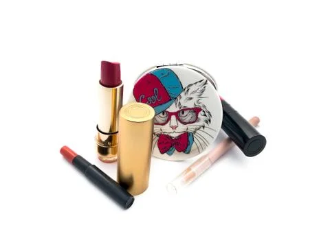 Set of cosmetics isolated on a white background. Stock Photos