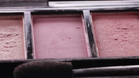 Set of cosmetics powder eye shadows with different shades, close-up. Design Stockbeeldmateriaal 256876492