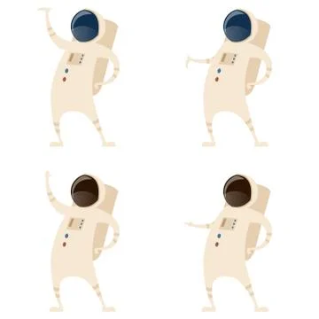 Set of cosmonauts Stock Illustration