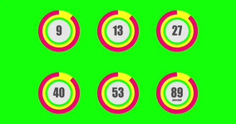 Set of Countdown timer from 10 15 30 45 and 60 to 0 seconds. Modern flat design Stock Footage 251226780