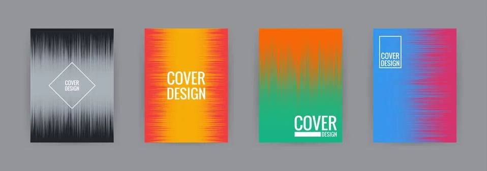Set of cover background design template vector illustration Illustrazione stock