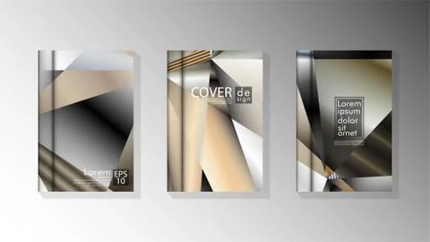 Set Cover design Triangle background abstract with neutrals colors Stock Illustration