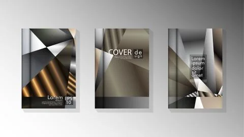 Set Cover design Triangle background abstract with neutrals colors Stock Illustration