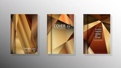 Set Cover design Triangle background abstract with luxurious colors Stock Illustration