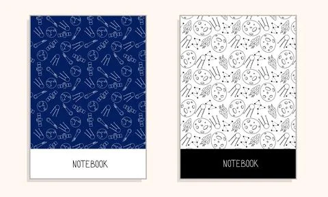 Set of cover for notebook Stock Illustration