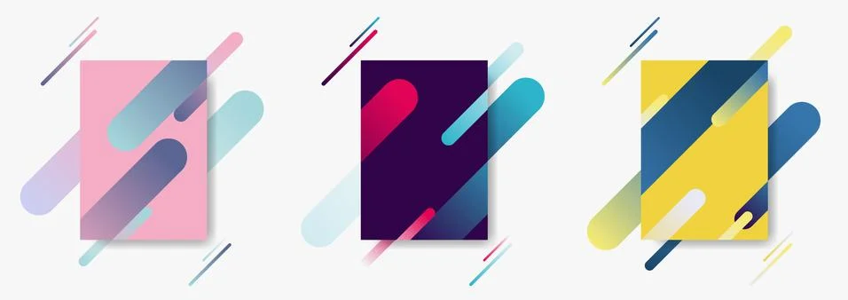 Set of cover poster pattern template with dynamic composition made of various Stock Illustration