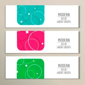 Set of covers with abstract circles and patterns Stock Illustration