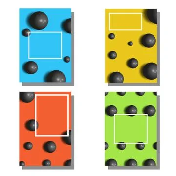 Set of covers for brochures A5 format with frames for text, minimalist design Stock Illustration