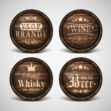 Set of covers casks Stock Illustration