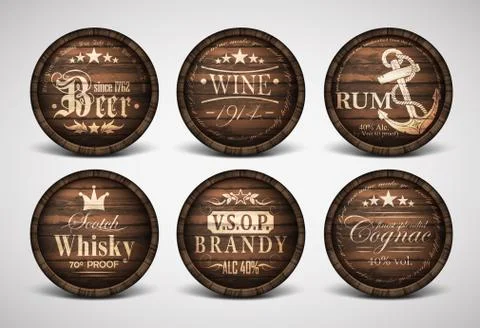 Set of covers casks Stock Illustration