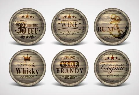 Set of covers casks Illustrazione stock