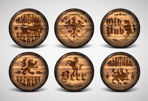Set of covers casks Stock Illustration