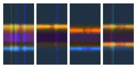 Set of covers design templates with vibrant abstract gradient background. Illustrazione stock