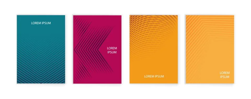 Set of covers with a flat geometric pattern. abstract color background. Illustrazione stock