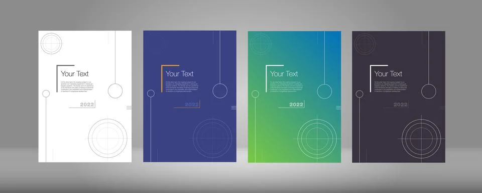 A set of covers for a presentation with a target. Stock Illustration