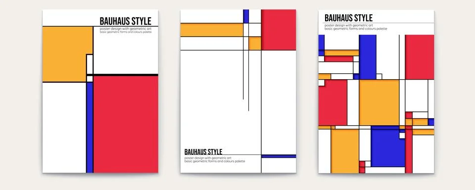 Set of covers vector template. Retro pattern from triangles, squares and circles 스톡 일러스트