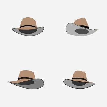 Set of cowboy hat flat vector illustration Stock Illustration