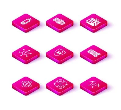 Set CPU mining farm, Cryptocurrency exchange, Blockchain technology Ethereum ETH 스톡 일러스트