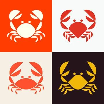 Set of Crab logo Stock Illustration