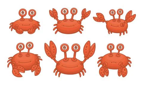 Set of Crabs Stock Illustration