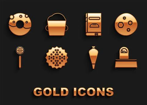 Set Cracker biscuit, Cookie or with chocolate, Scales, Pastry bag for decorate Illustrazione stock