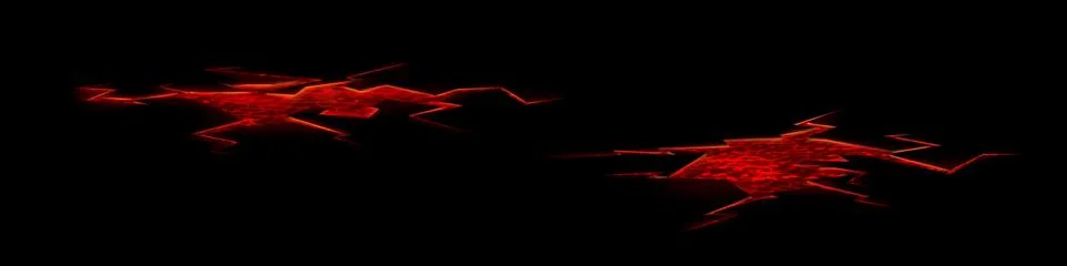Set of cracks with lava Illustrazione stock