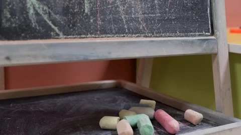 Set of crayons and drawing board Stock Footage 106064180