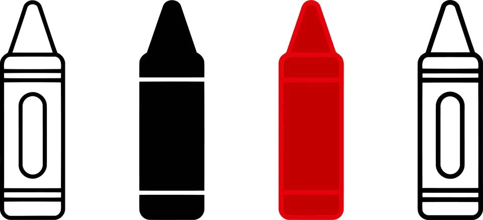 Set of Crayons with One Highlighted in Red 스톡 일러스트