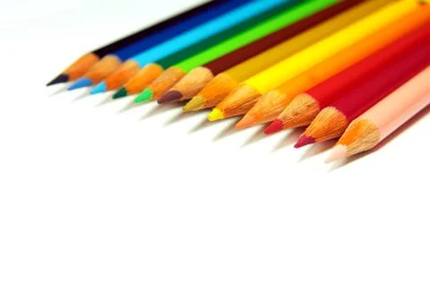 Set of crayons on a white background Stock Photos