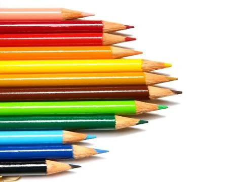 Set of crayons on a white background Stock Photos