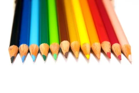 Set of crayons on a white background Stock Photos