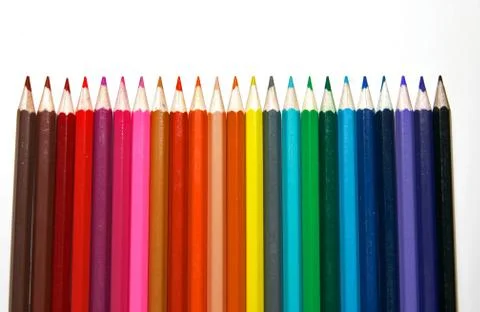 Set of crayons on a white background Stock Photos