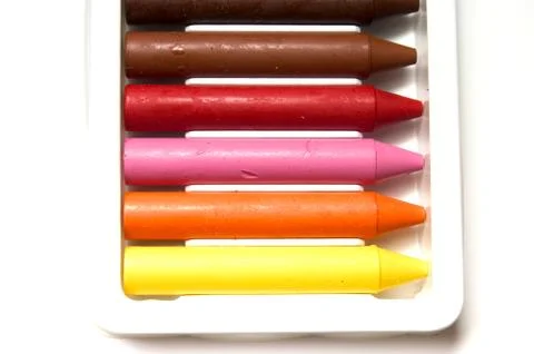Set of crayons on a white background Stock Photos