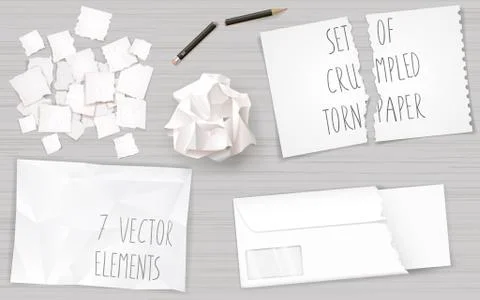 Set creasy paper sheets Stock Illustration