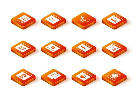 Set Create account screen, Clipboard with checklist, Binary code, Online play Stock Illustration