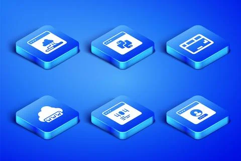 Set Create account screen, Cloud technology data transfer, Page with 404 error Stockillustratie