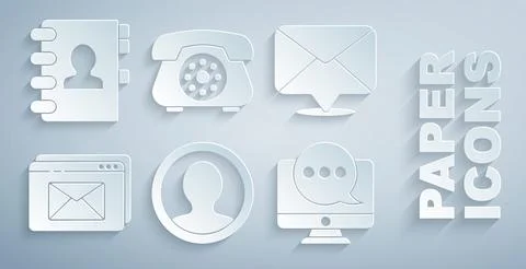 Set Create account screen, Envelope, Website and envelope, Chat messages no.. Stock Illustration