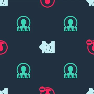 Set Create account screen, Head hunting and on seamless pattern. Vector Illustrazione stock