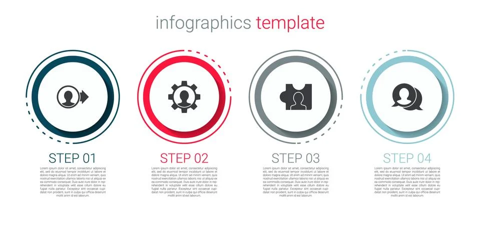 Set Create account screen, Human with gear, Head hunting and Speech bubble chat Illustrazione stock