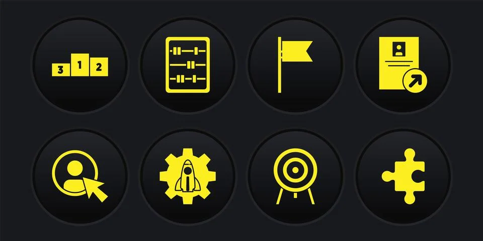 Set Create account screen, Job promotion, Startup project concept, Target Illustrazione stock