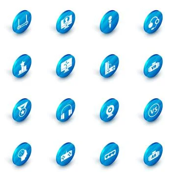 Set Create account screen, Joystick for arcade machine, Headphones, Star, Medal Illustrazione stock