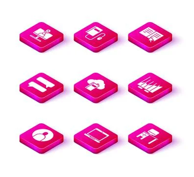 Set Create account screen, Laptop, Speech bubble chat, Cloud or online librar 스톡 일러스트