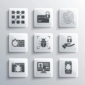 Set Create account screen, System bug on mobile, Lock in hand, Firewall Stockillustratie
