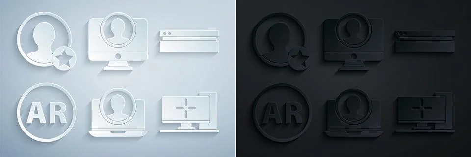 Set Create account screen, Video game console, Ar, augmented reality, Computer 스톡 일러스트