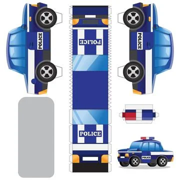 A set to create a police car. Stock Illustration