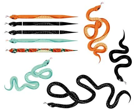 A set for creating an object brush in a graphics program, disassembled into e Stock Illustration