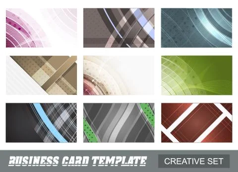 Set of creative abstract business card template. Stock Illustration