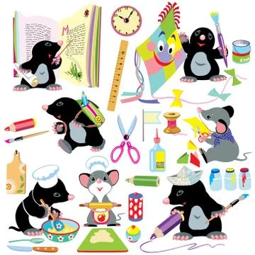 Set with creative activities Stock Illustration